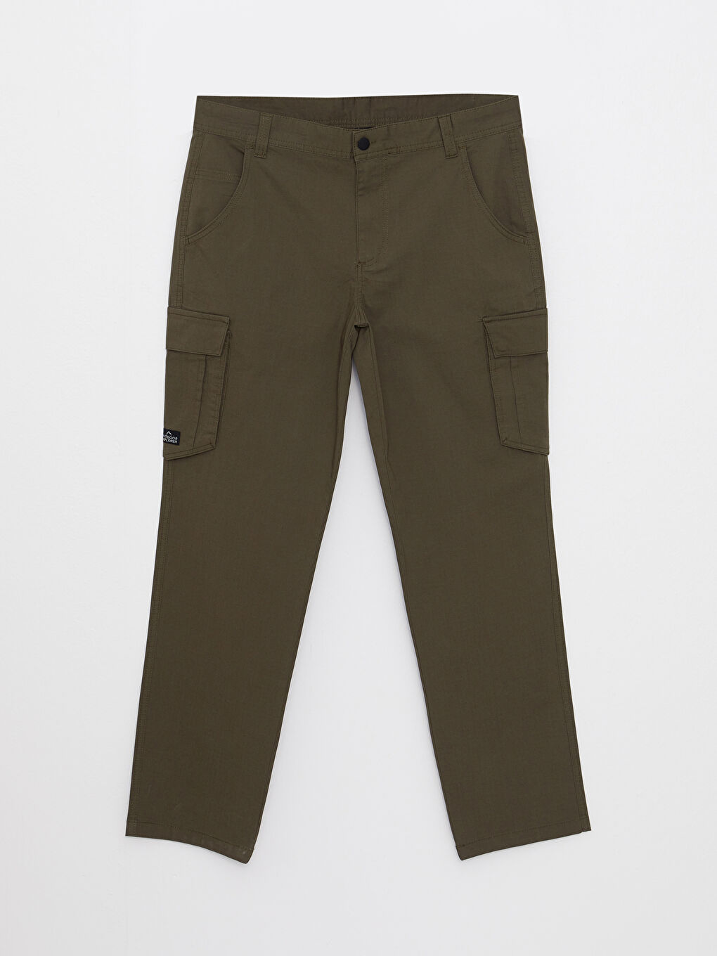 Haki Standart Kalıp Erkek Kargo Pantolon-5