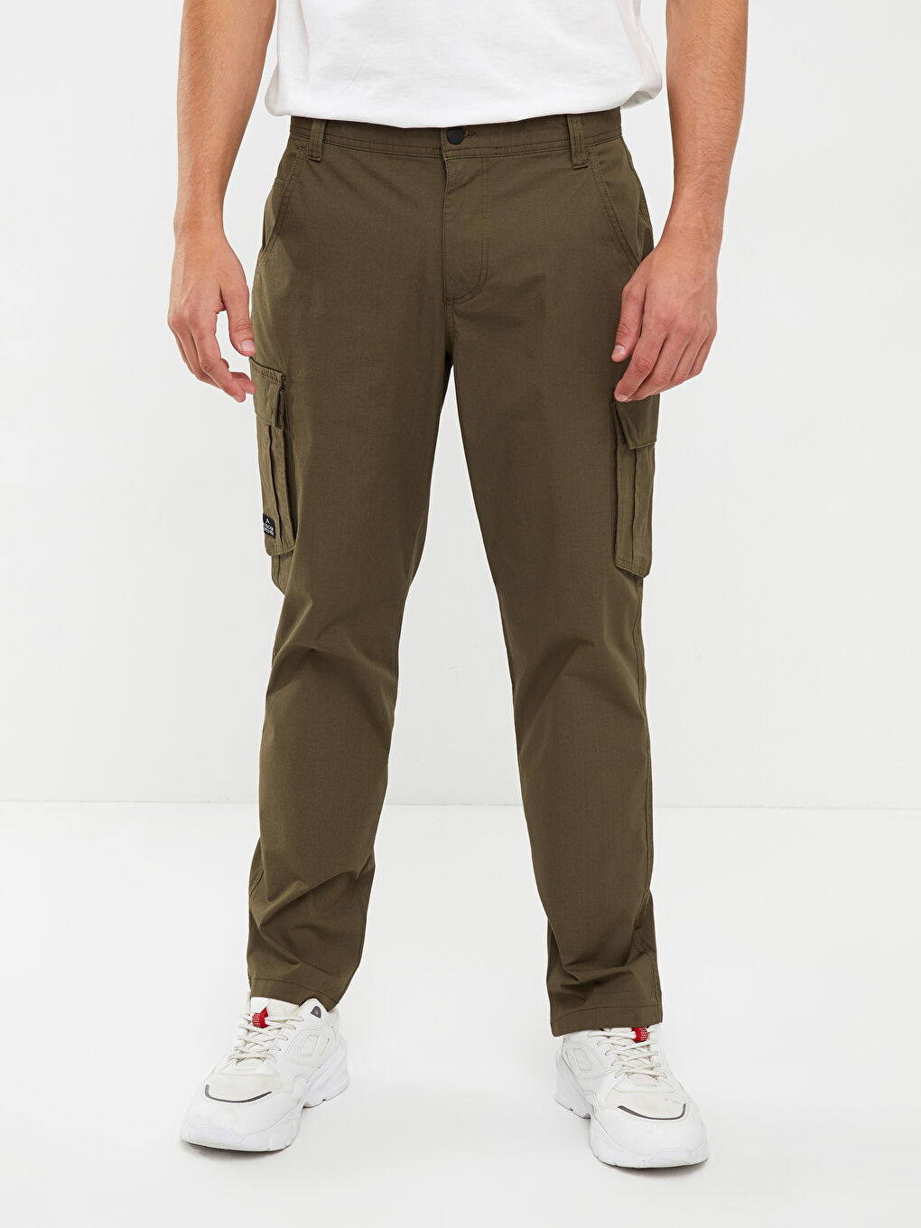 Haki Standart Kalıp Erkek Pantolon-2