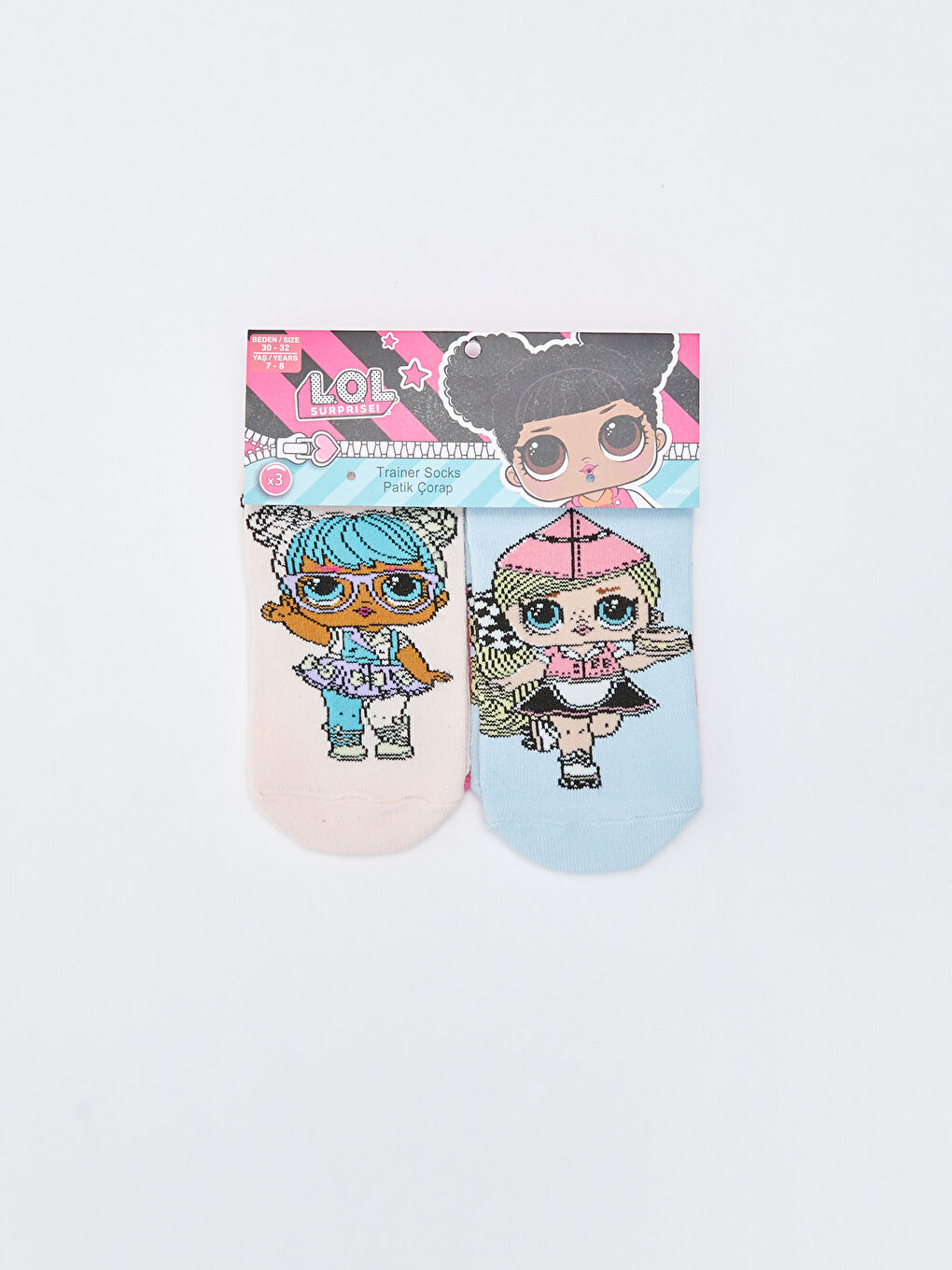 LOL Surprise OMG Licensed Girl Child Booties Socks 3 Pieces