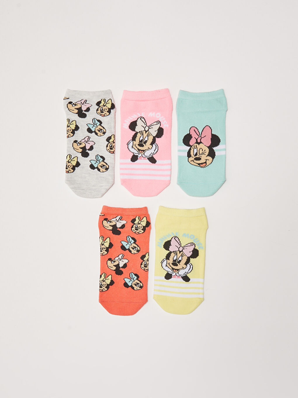 Chaussettes Booties pour Filles à Motifs Minnie Mouse Lot de 5 Pièces-1