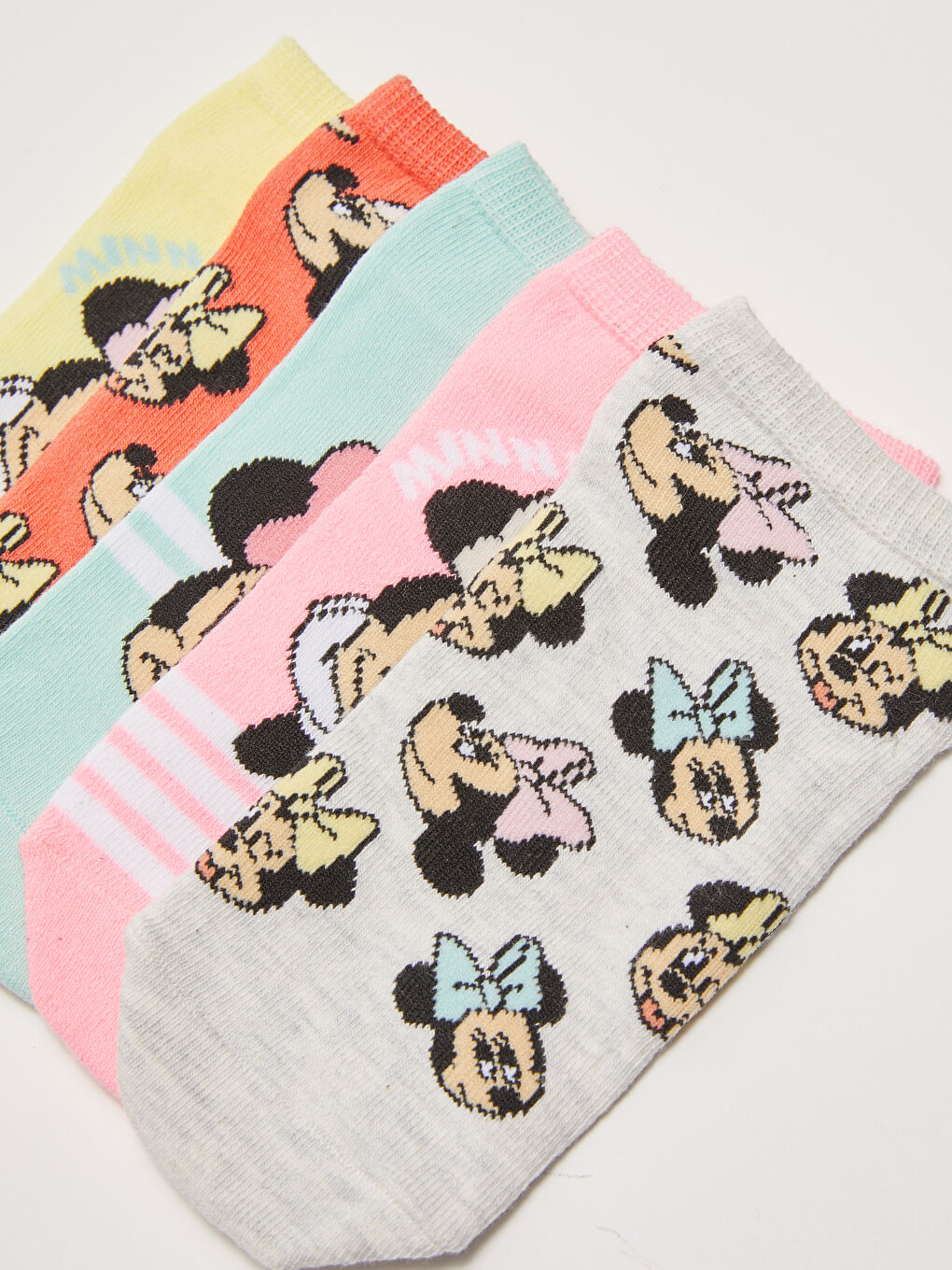 Chaussettes Booties pour Filles à Motifs Minnie Mouse Lot de 5 Pièces-2