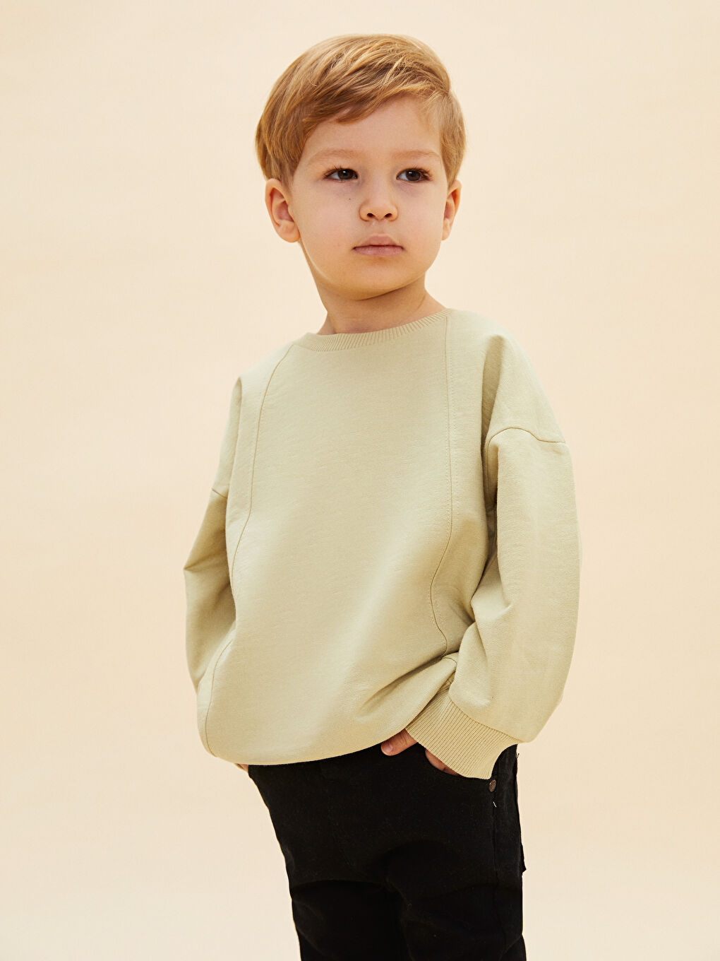 Yeşil Bisiklet Yaka Uzun Kollu Baskılı Erkek Bebek Sweatshirt-2