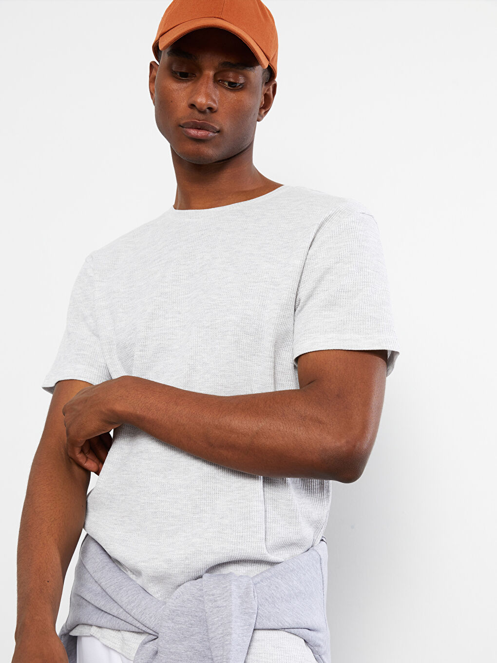 Tricou Basic cu Mânecă Scurtă și Guler Rotund pentru Bărbați-1