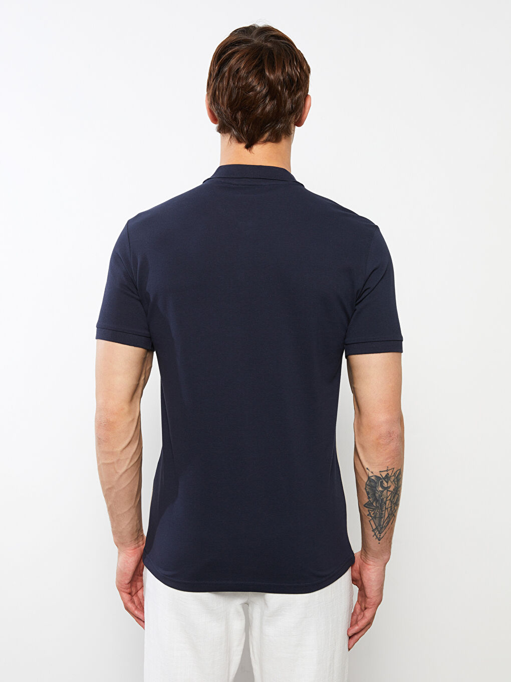 Polo Neck Short Sleeve Color Block Men's T-Shirt-4