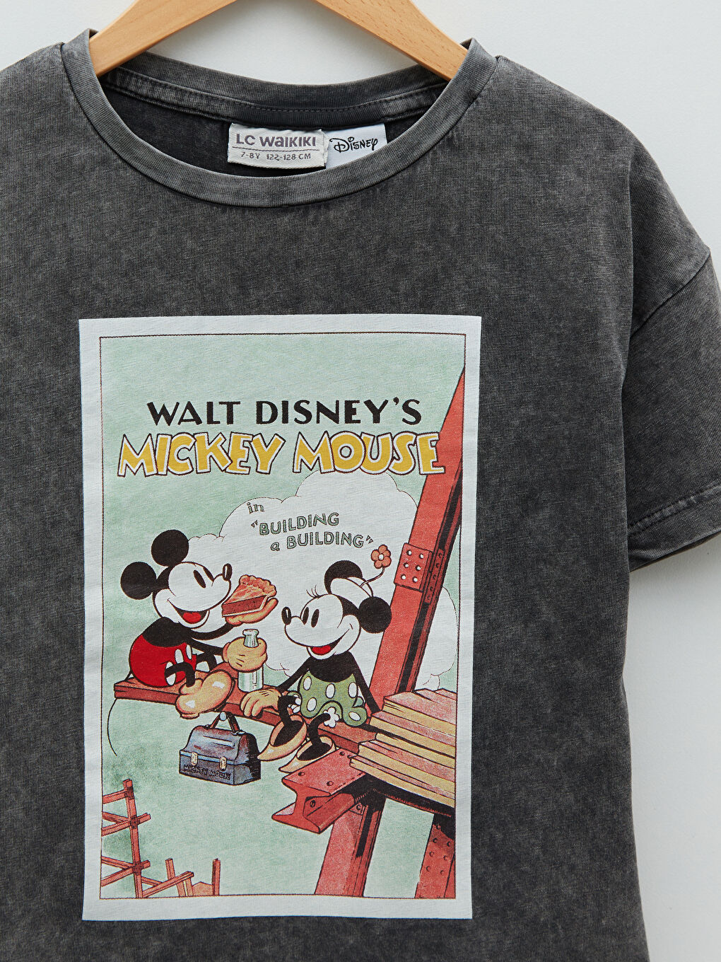LCW Kids Crew Neck Minnie and Mickey Mouse Printed Short Sleeve Cotton Girls T-Shirt -S25497Z4-502