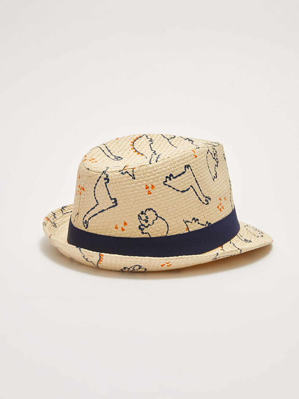 Patterned Baby Boy Straw Hat-1
