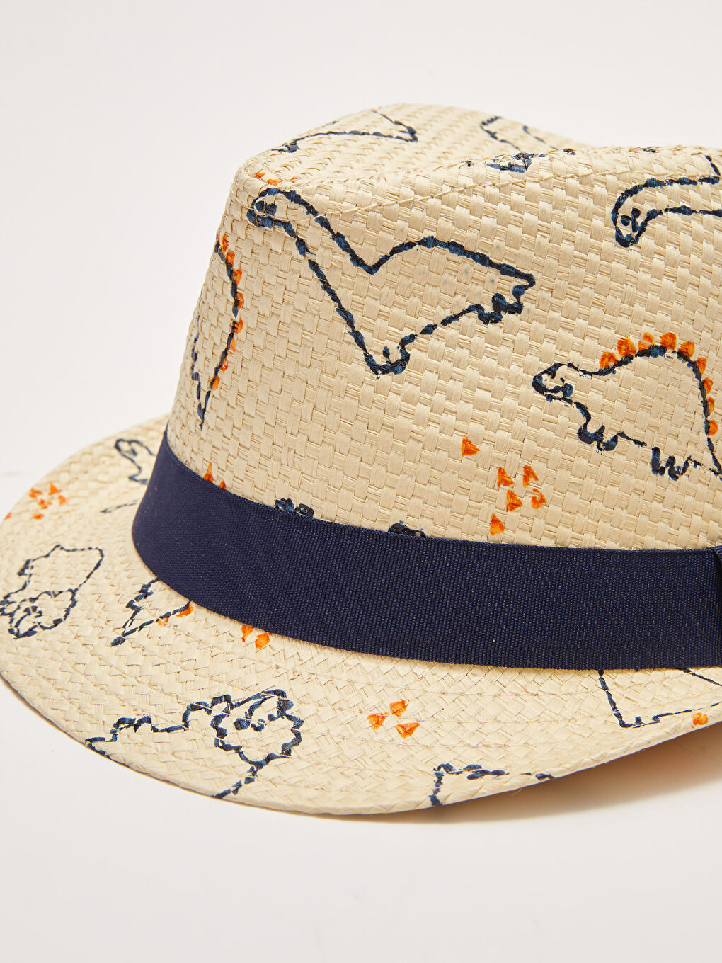 Patterned Baby Boy Straw Hat-2