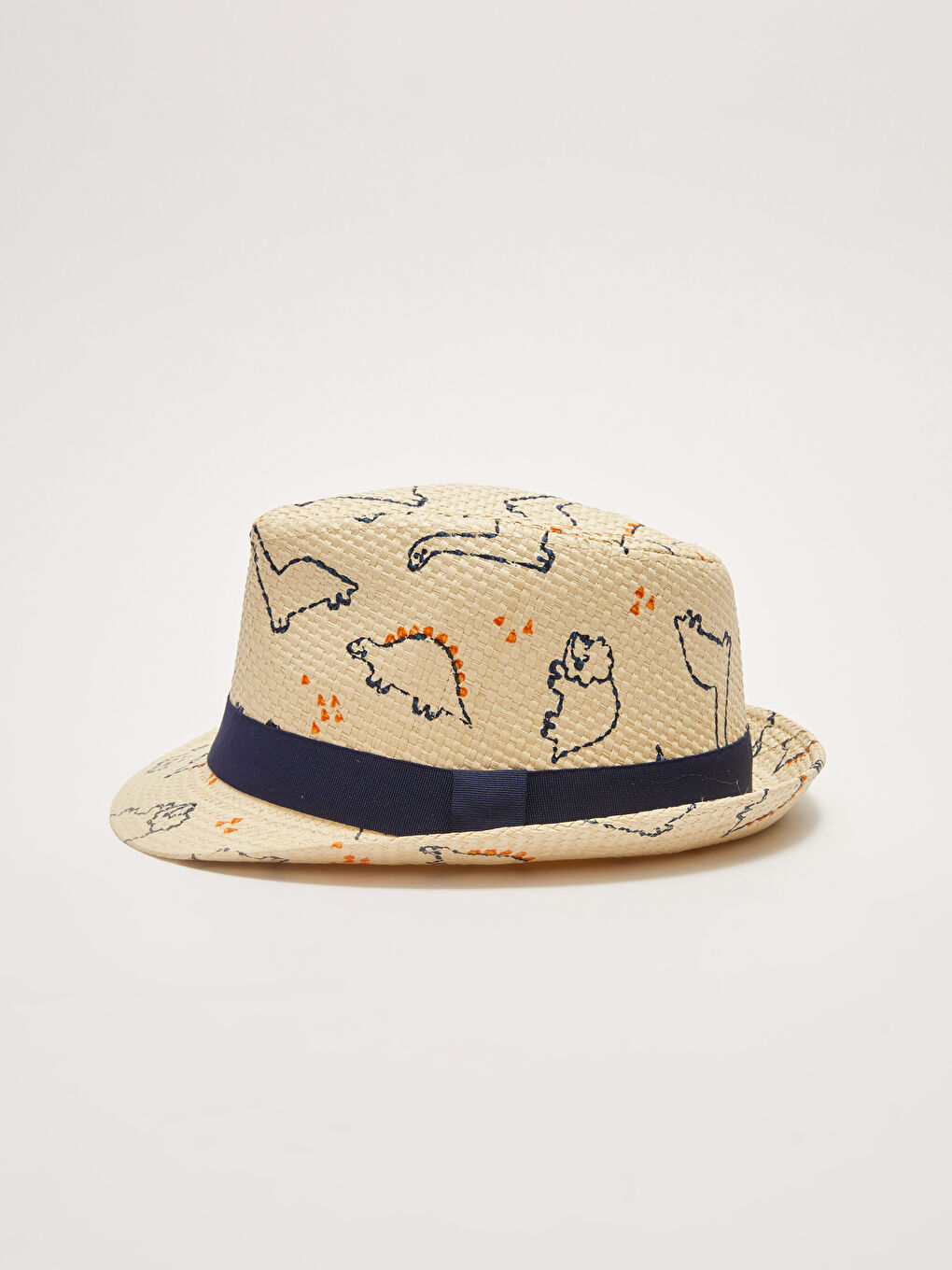 Patterned Baby Boy Straw Hat-3