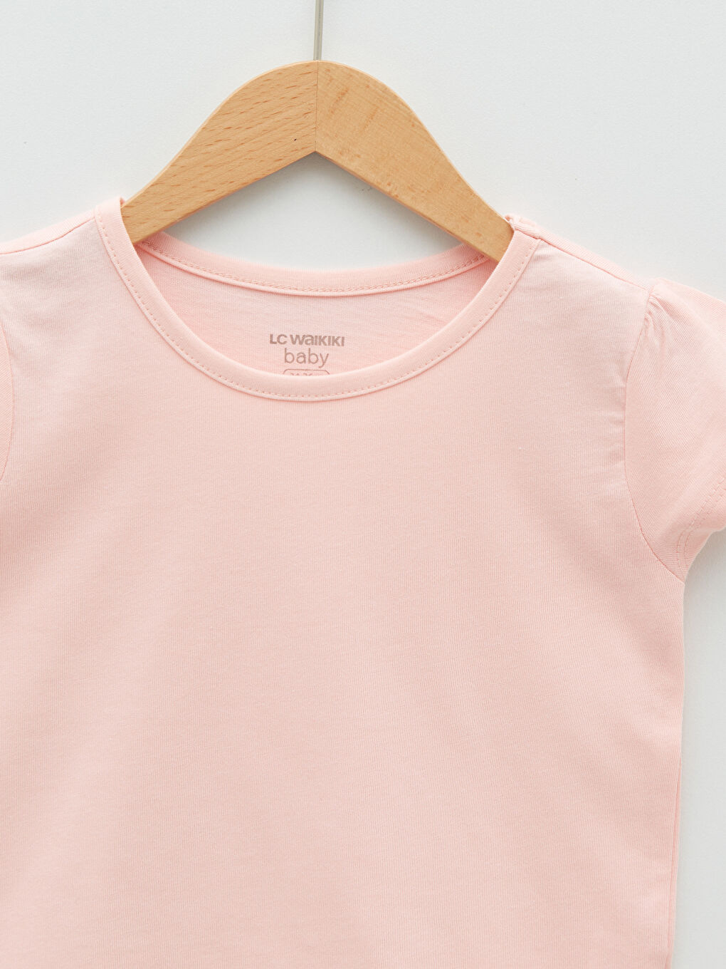 تيشيرت بناتي بياقة دائرية وكم قصير سادة - قطعتين-5