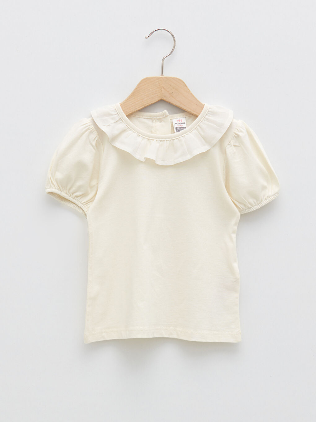 Crew Neck Short Sleeve Basic Cotton Baby Girl T-Shirt