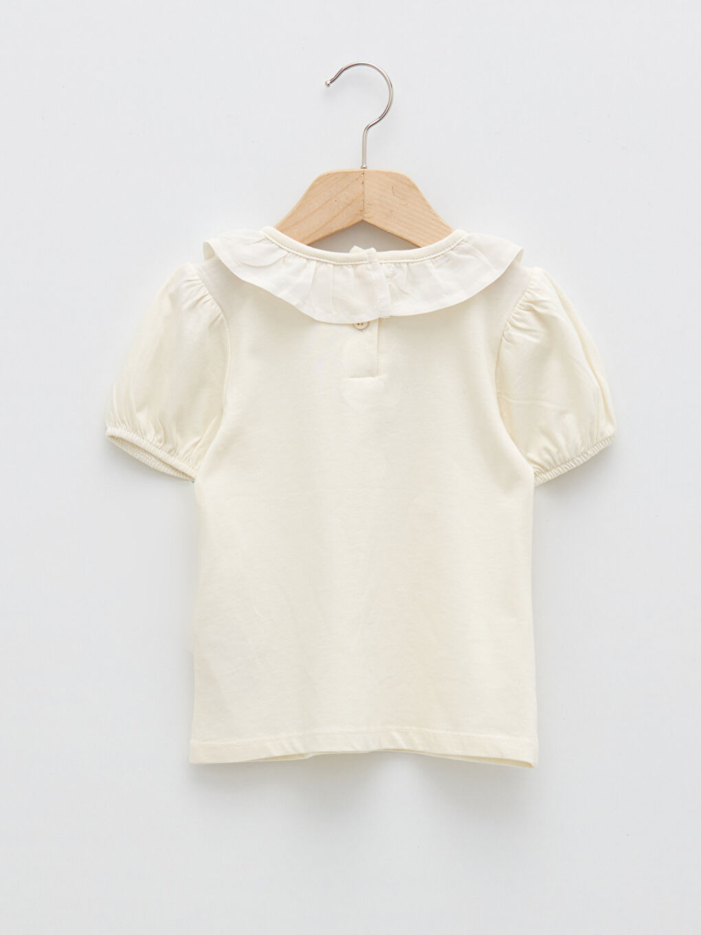 Crew Neck Short Sleeve Basic Cotton Baby Girl T-Shirt-1