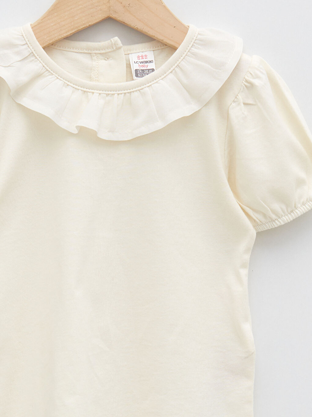 Crew Neck Short Sleeve Basic Cotton Baby Girl T-Shirt-2