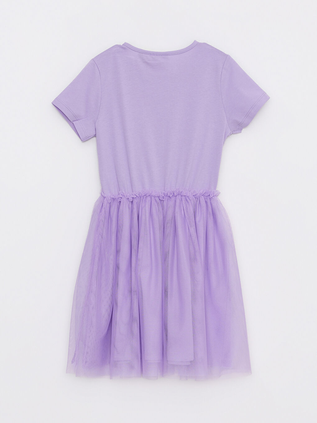 Crew Neck Minnie Mouse Printed Short Sleeve Girls' Dress-1