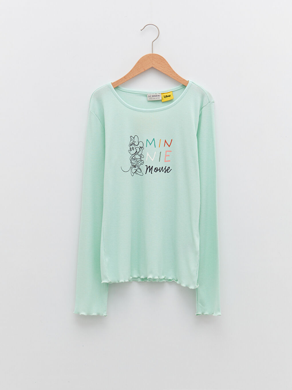 تيشيرت كم طويل مطبوع برقبة دائرية للبنات - ميني ماوس