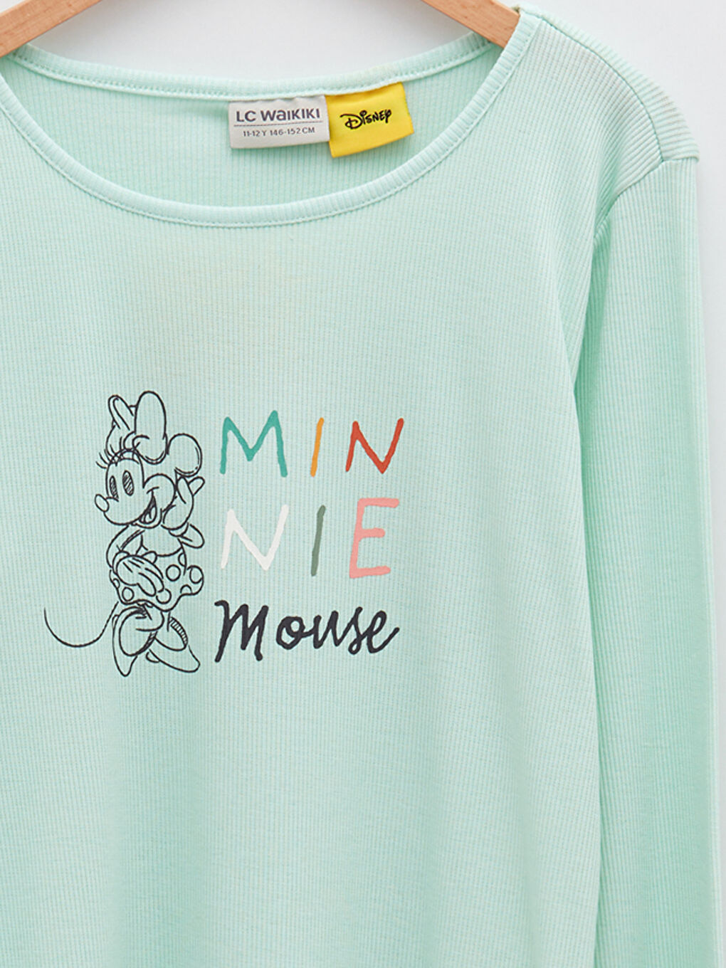 تيشيرت كم طويل مطبوع برقبة دائرية للبنات - ميني ماوس-2