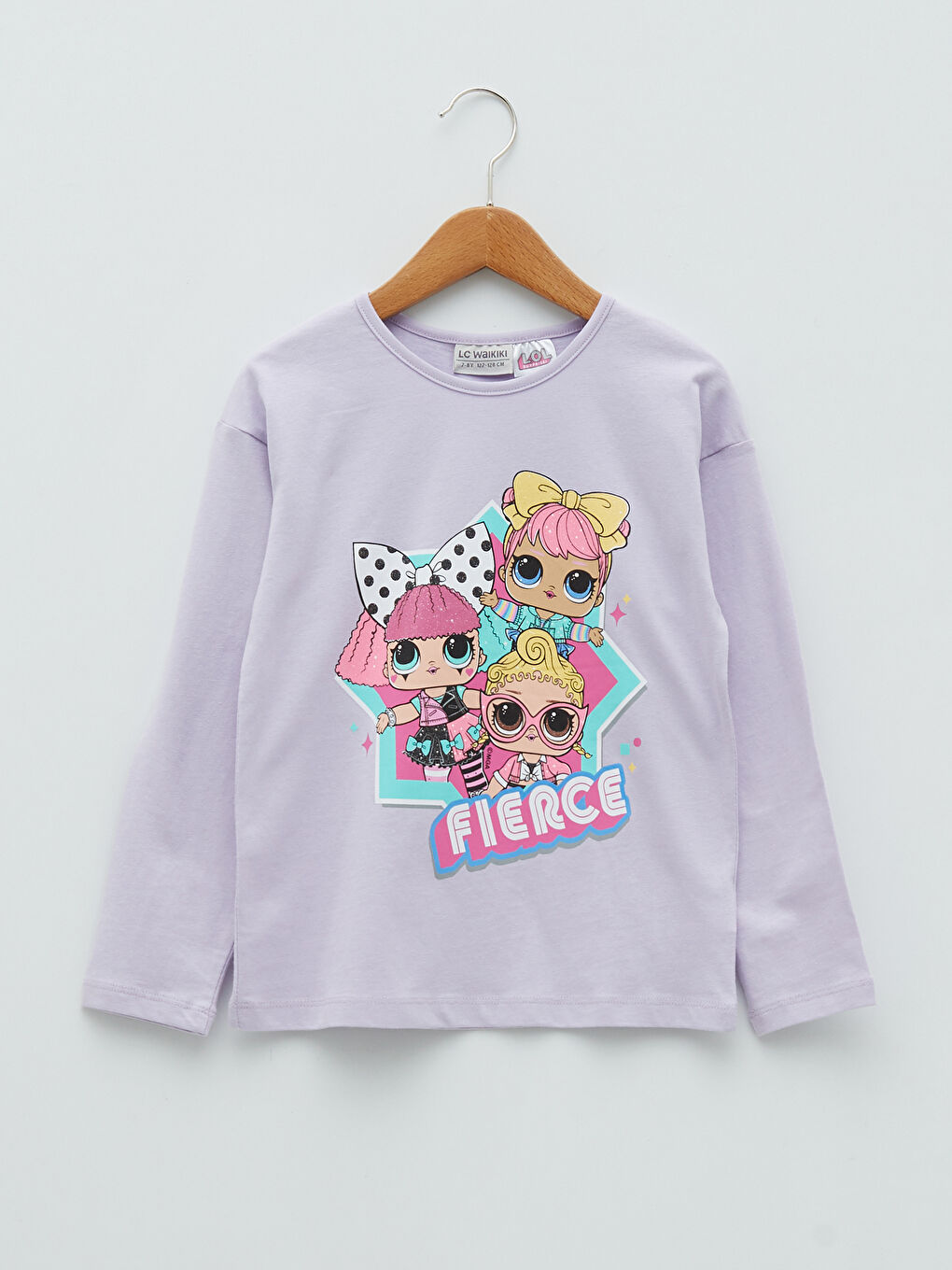LC Waikiki Crew Neck LOL Surprise OMG Licensed Long Sleeve Girls T-Shirt -S25578Z4-G0W