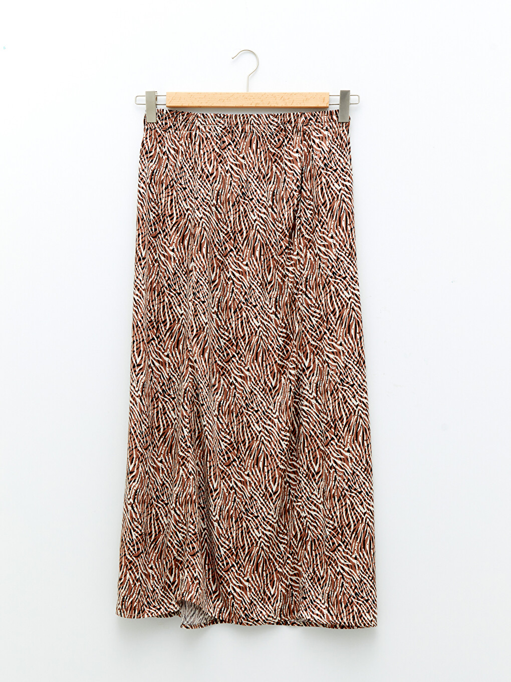 Elastic Waist Patterned A-Cut Viscose Women's Skirt-6