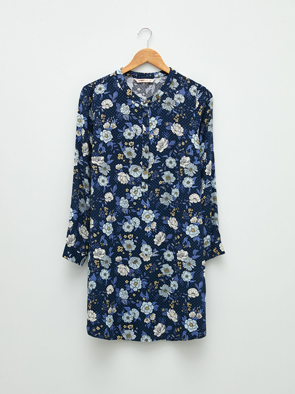 LCW Grace Crew Neck Floral Long Sleeve Viscose Women's Tunic -S25604Z8-LSJ