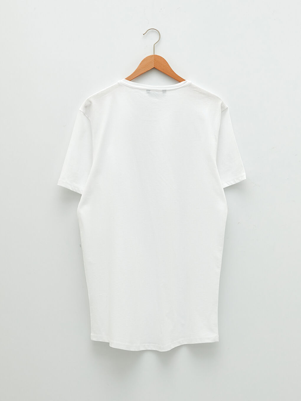 Beyaz Bisiklet Yaka Kısa Kollu Basic Penye Erkek Tişört-6