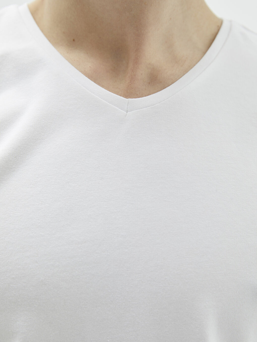 V Neck Short Sleeve Basic Cotton Men's T-shirt -S25611Z8-Q6K