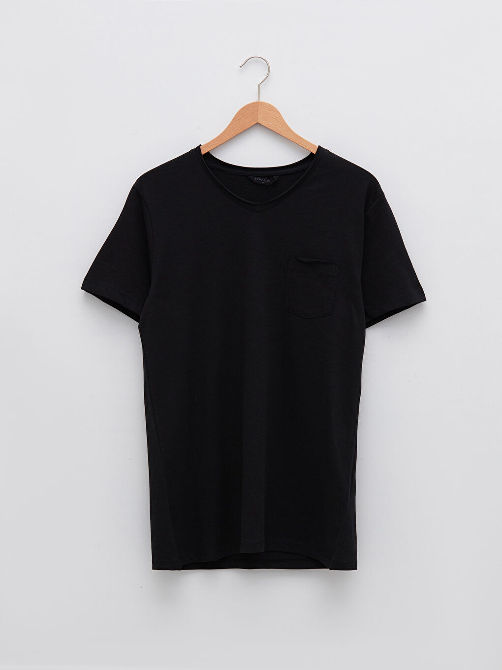 V Neck Short Sleeve Basic Cotton Men's T-shirt-5