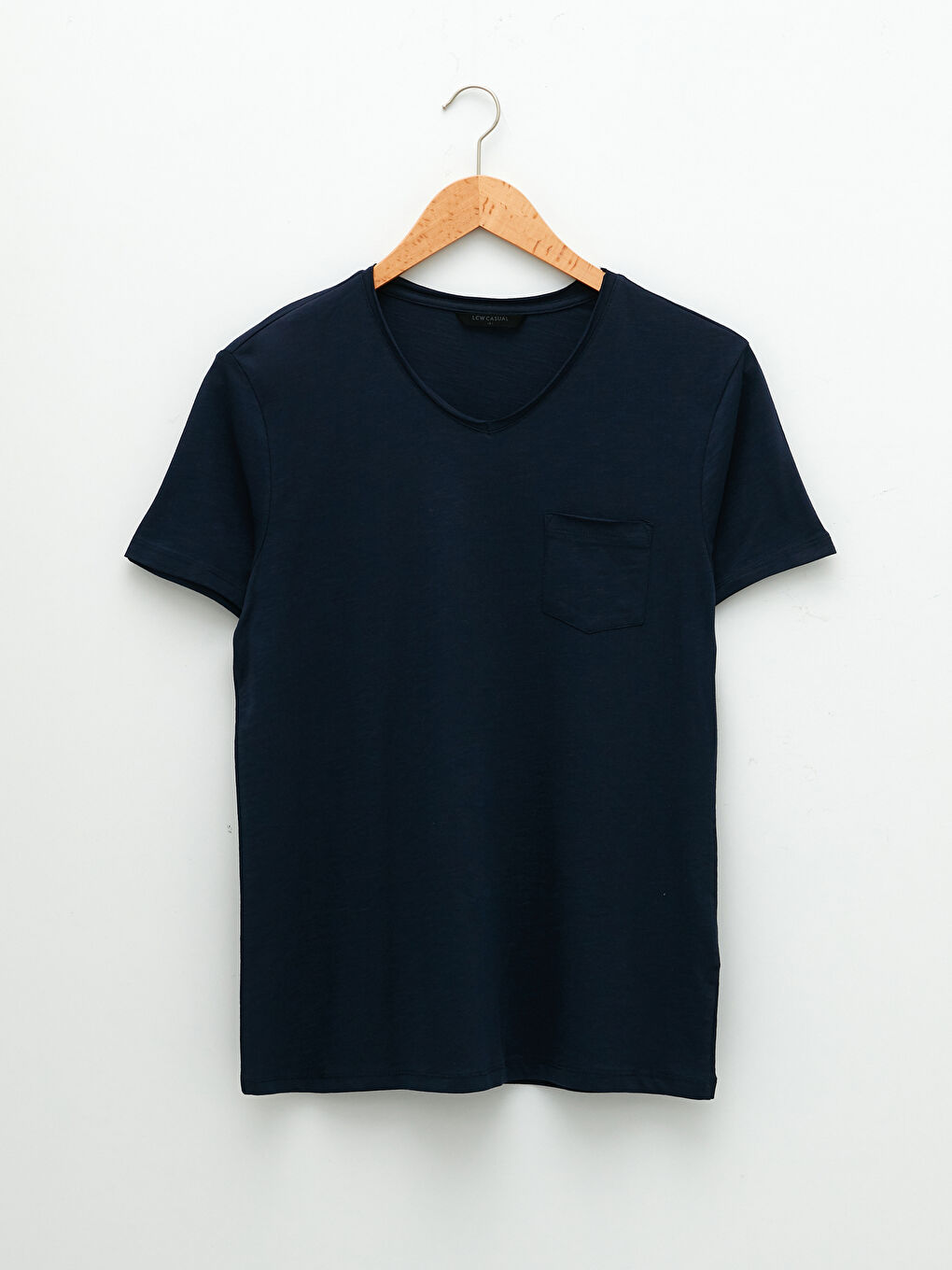 Базовая мужская футболка из хлопка с V-образным вырезом и короткими рукавами-5