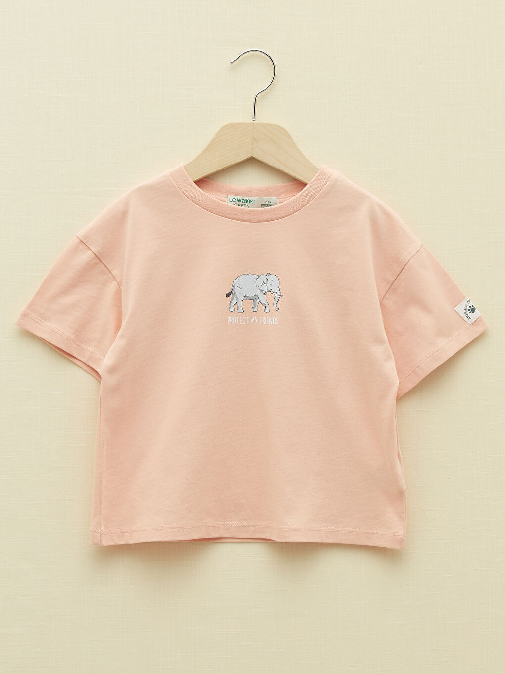 LCW Kids Crew Neck Printed Short Sleeve Girl's Sweatshirt -S25654Z4-FME