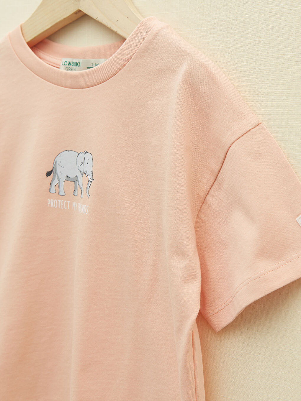 LCW Kids Crew Neck Printed Short Sleeve Girl's Sweatshirt -S25654Z4-FME