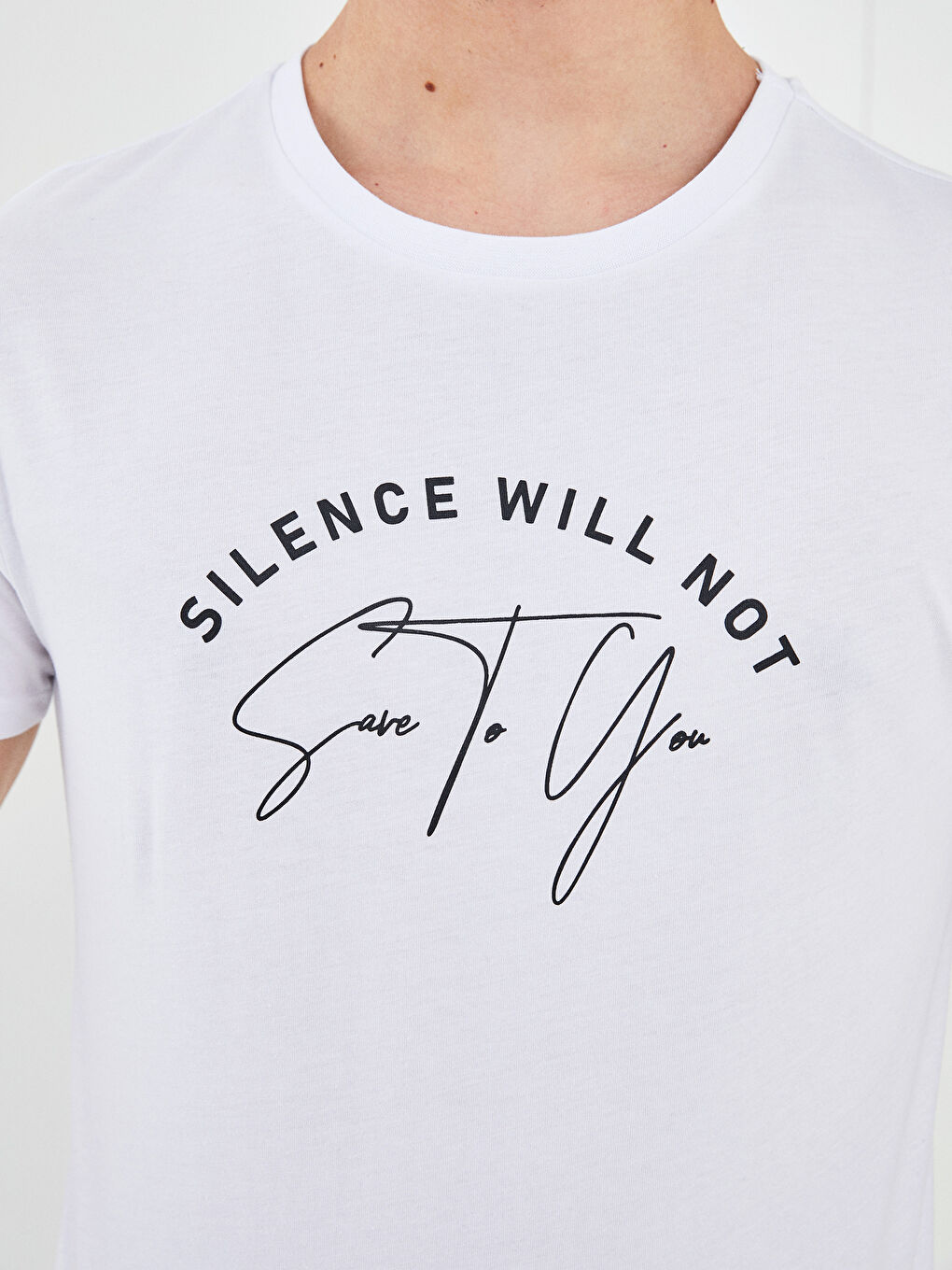 Crew Neck Short Sleeve Printed Combed Cotton Men's T-shirt-3