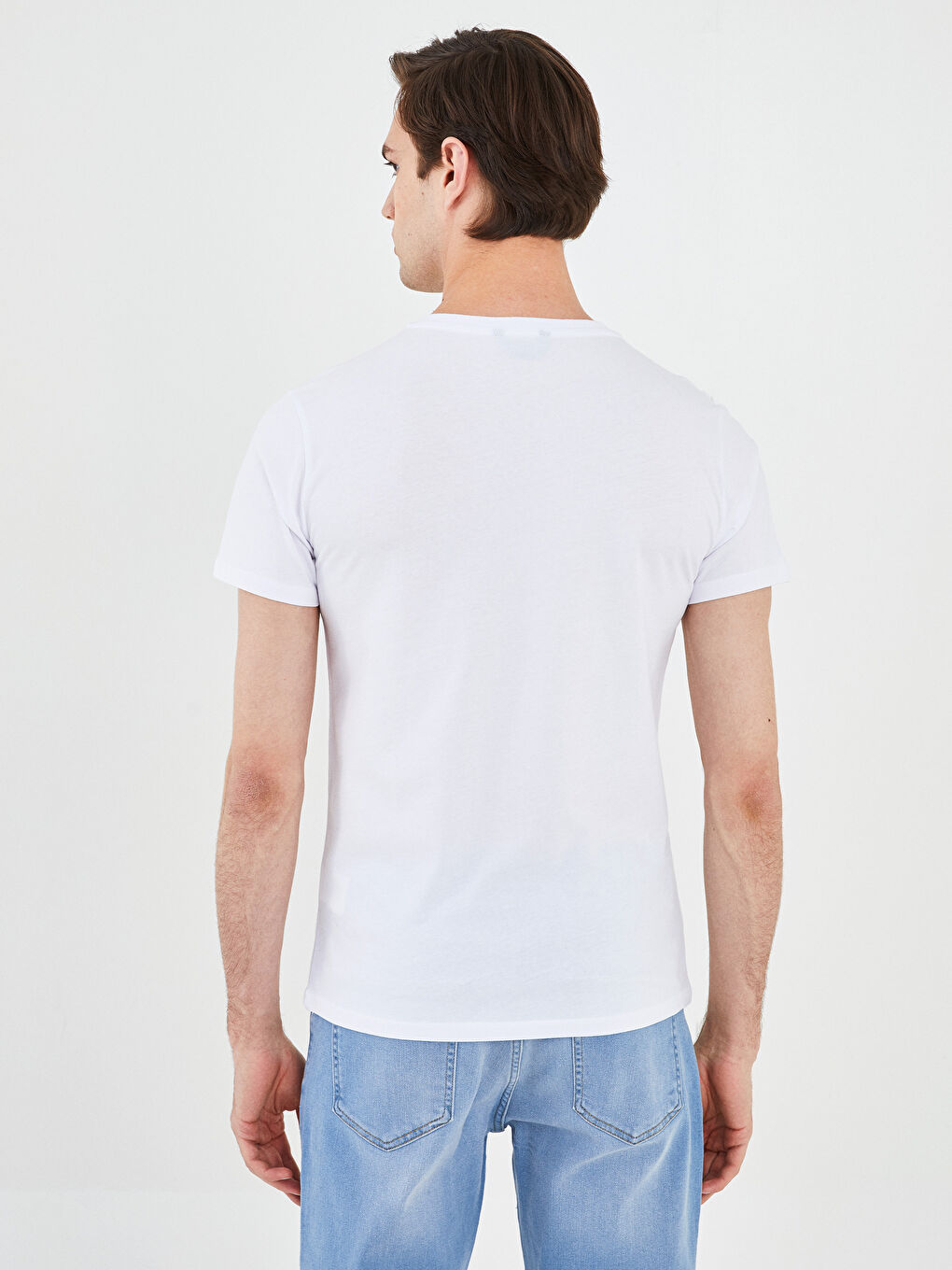 Crew Neck Short Sleeve Printed Combed Cotton Men's T-shirt-4