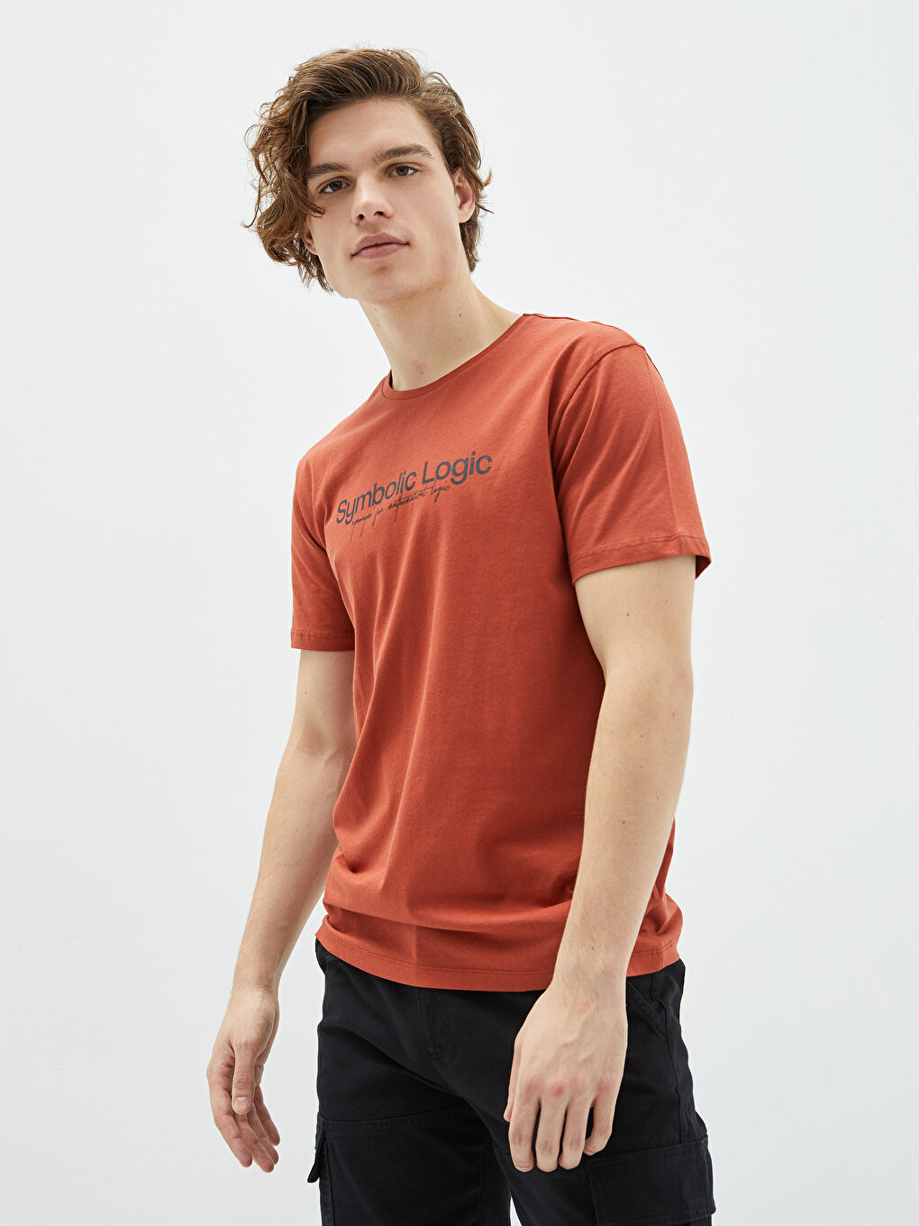 Crew Neck Short Sleeve Printed Combed Cotton Men's T-shirt-1