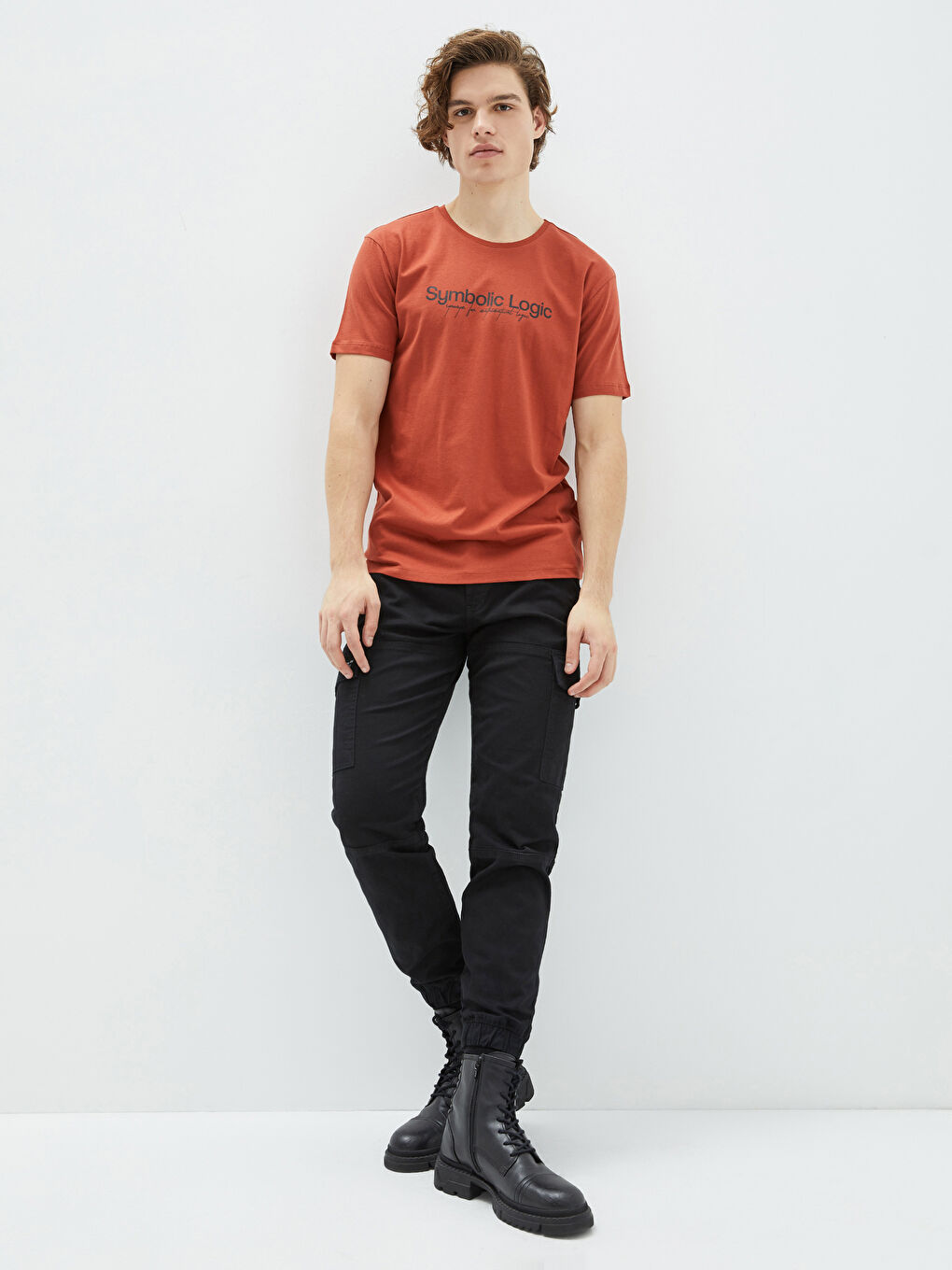 Crew Neck Short Sleeve Printed Combed Cotton Men's T-shirt-2