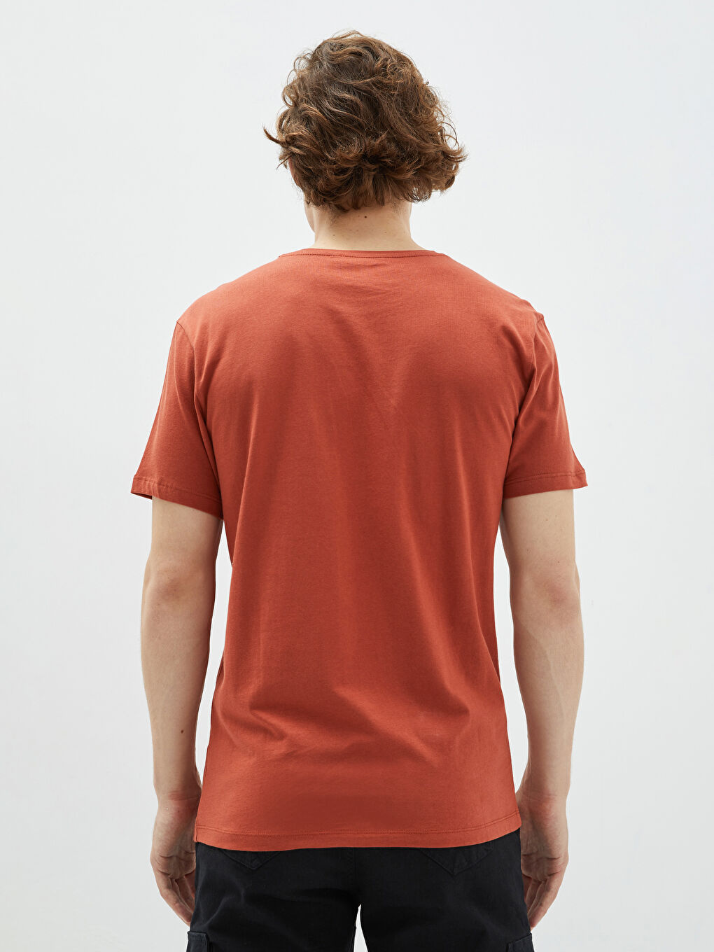 Crew Neck Short Sleeve Printed Combed Cotton Men's T-shirt-4