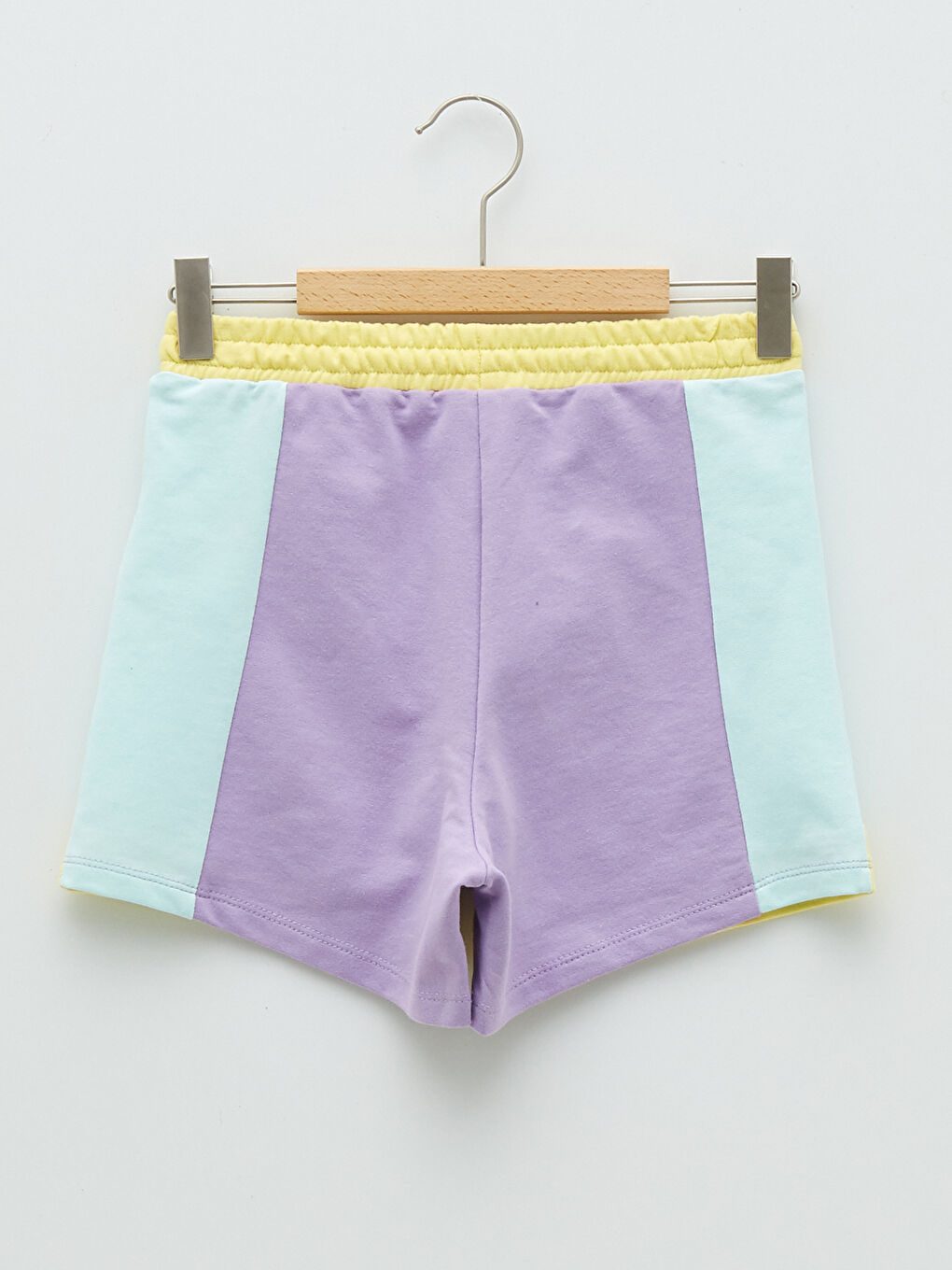 شورت بلوك الألوان للبنات بخصر مرن-1