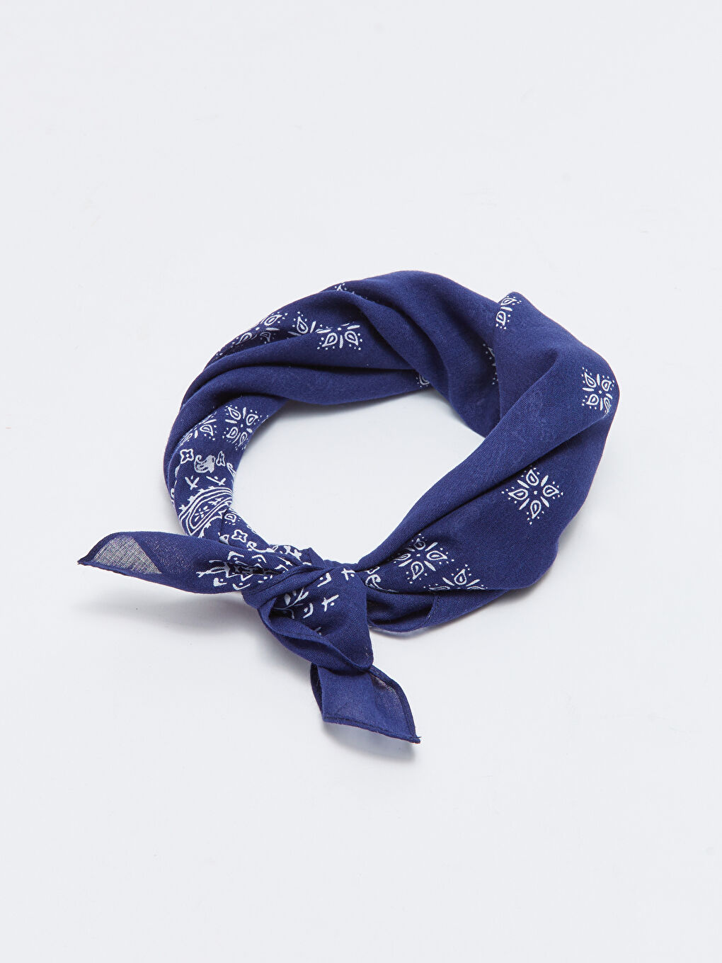 Lacivert Desenli Kadın Bandana-4