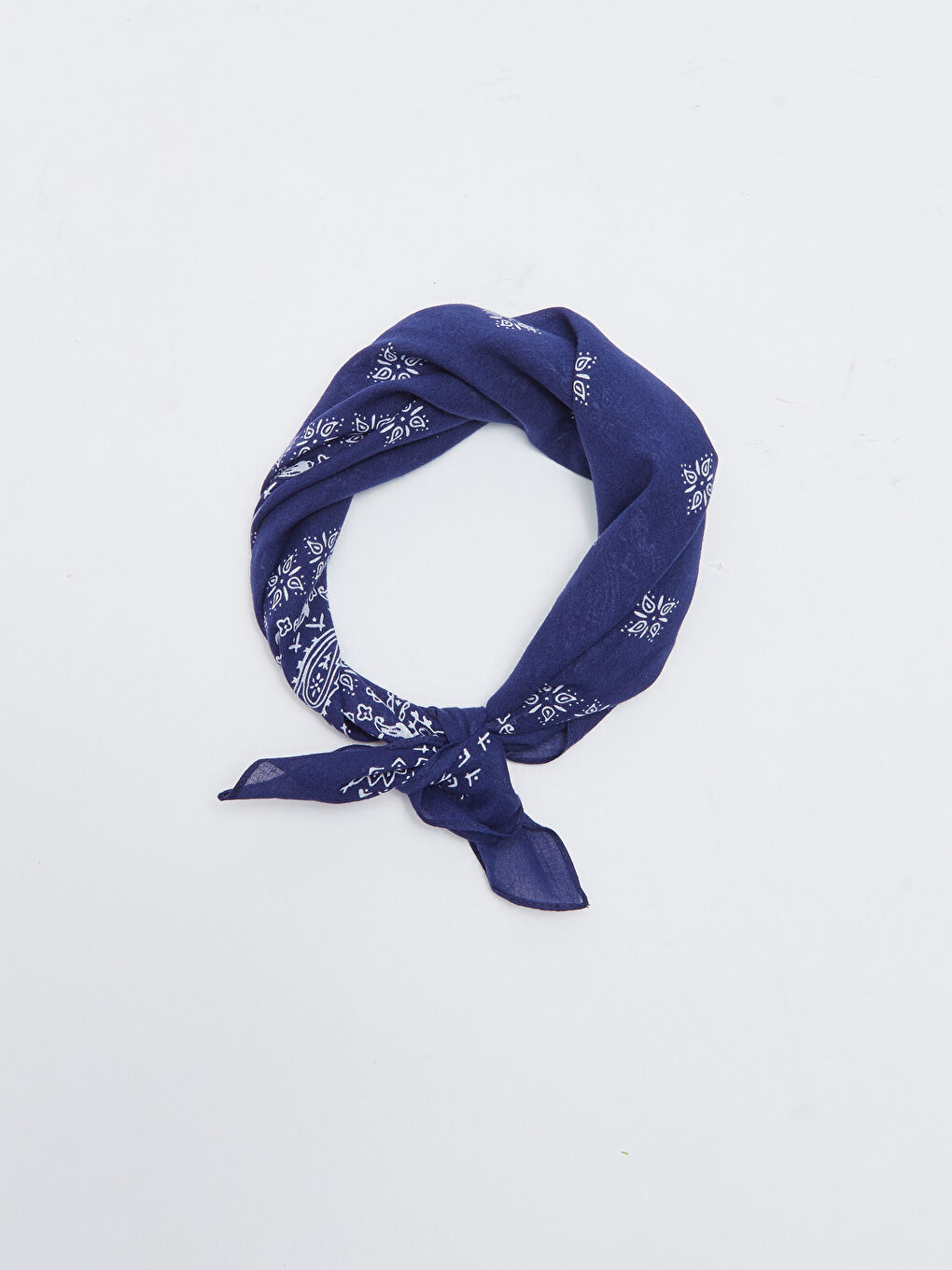 Lacivert Desenli Kadın Bandana-5