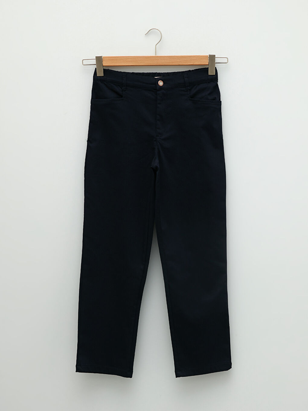 Slim Fit Straight Pocket Detailed Gabardine Fabric Women's Trousers-6