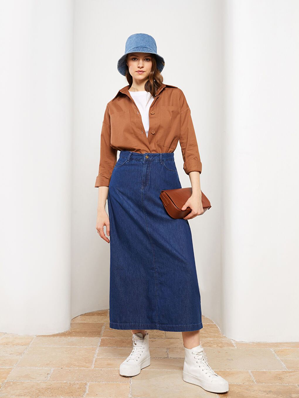 Siyah Standart Fit Düz Cep Detaylı Kadın Rodeo Jean Etek