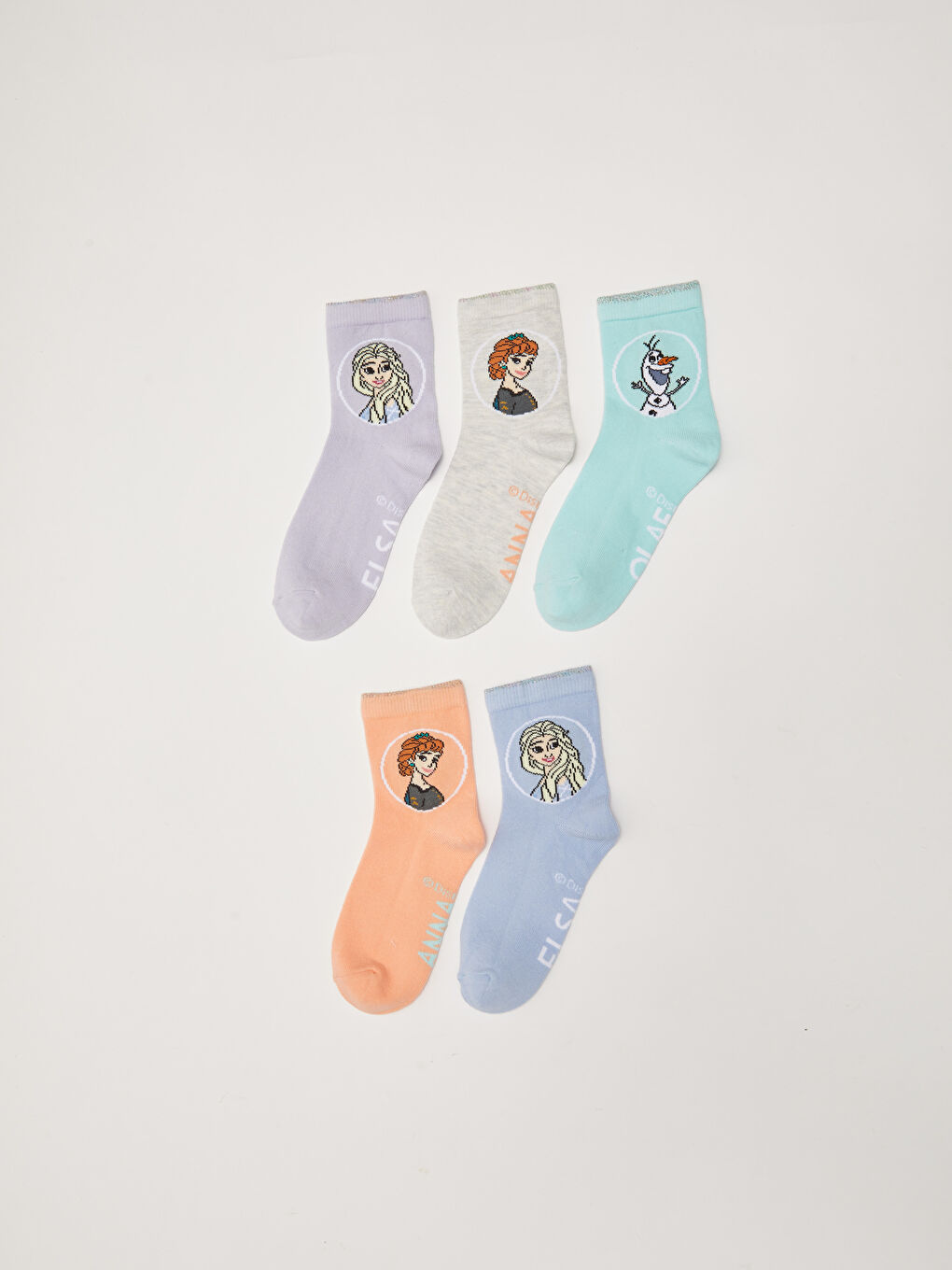 Frozen Gemusterte Mädchensocken 5er-Pack-1