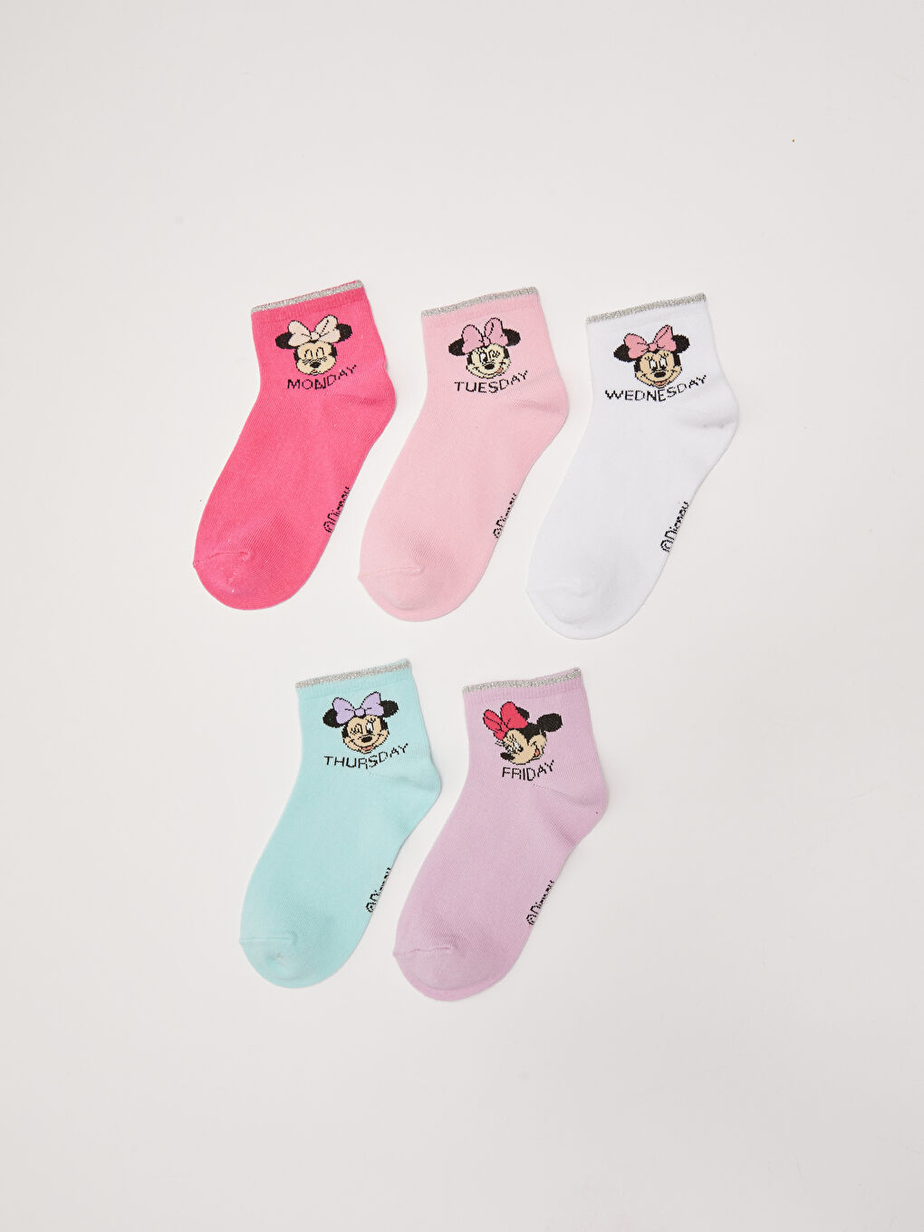 Minnie Mouse Patterned Girl's Socks 5 Pack-1