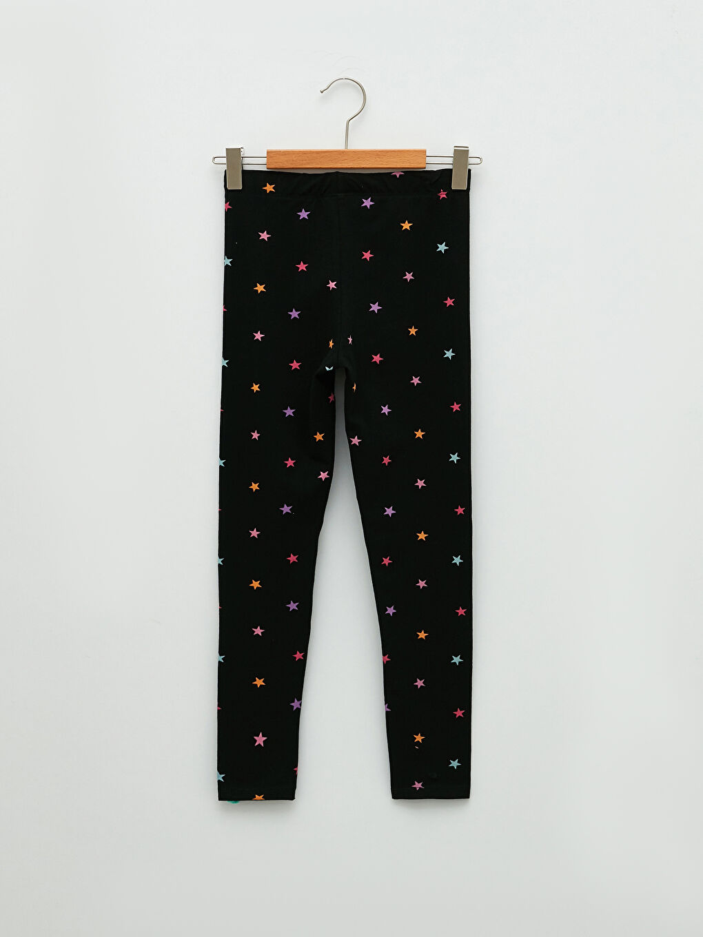 Elastic Waist Printed Cotton Girl Long Tights-1