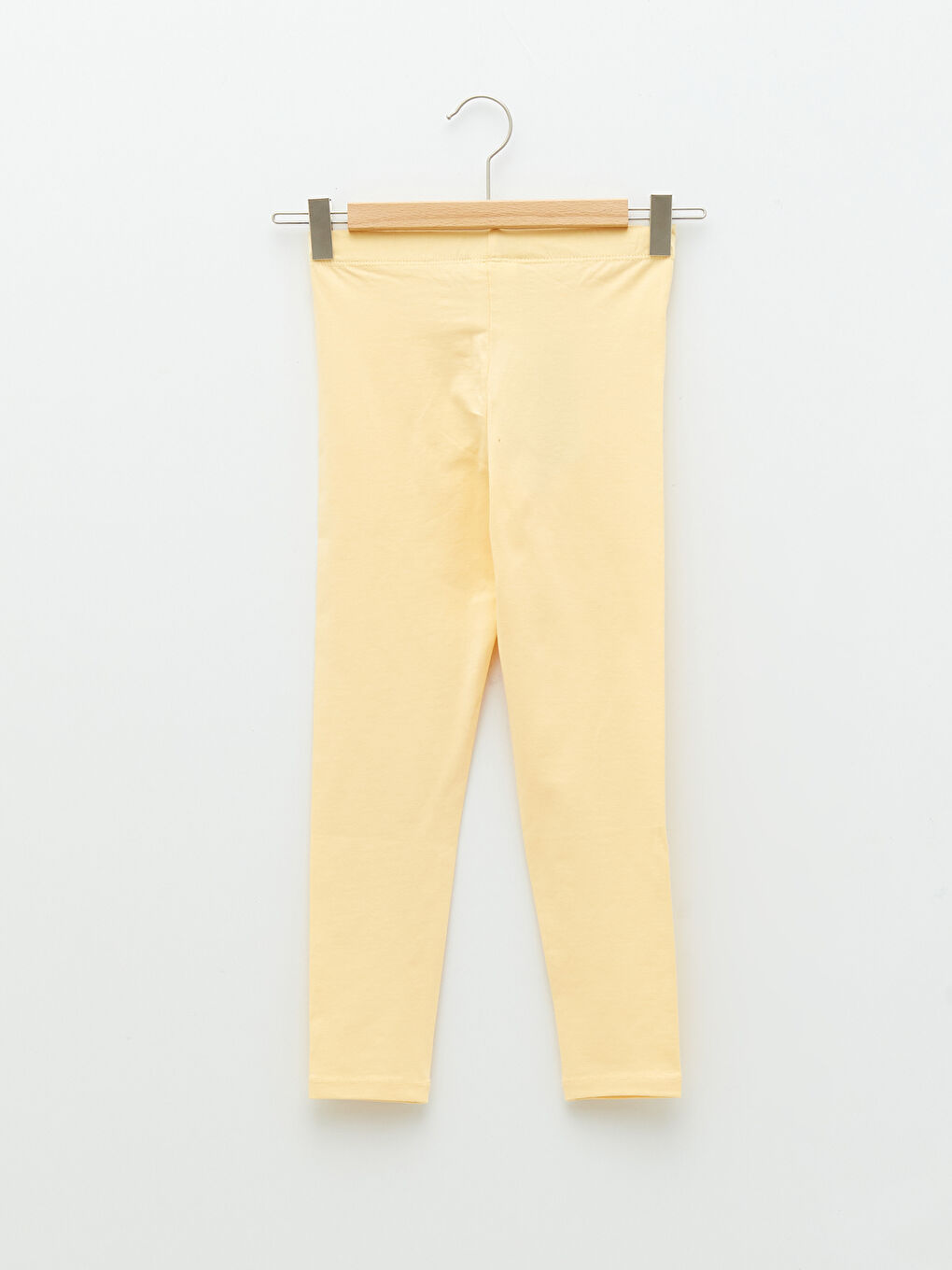 Turuncu Beli Lastikli Baskılı Pamuklu Kız Çocuk Uzun Tayt-1