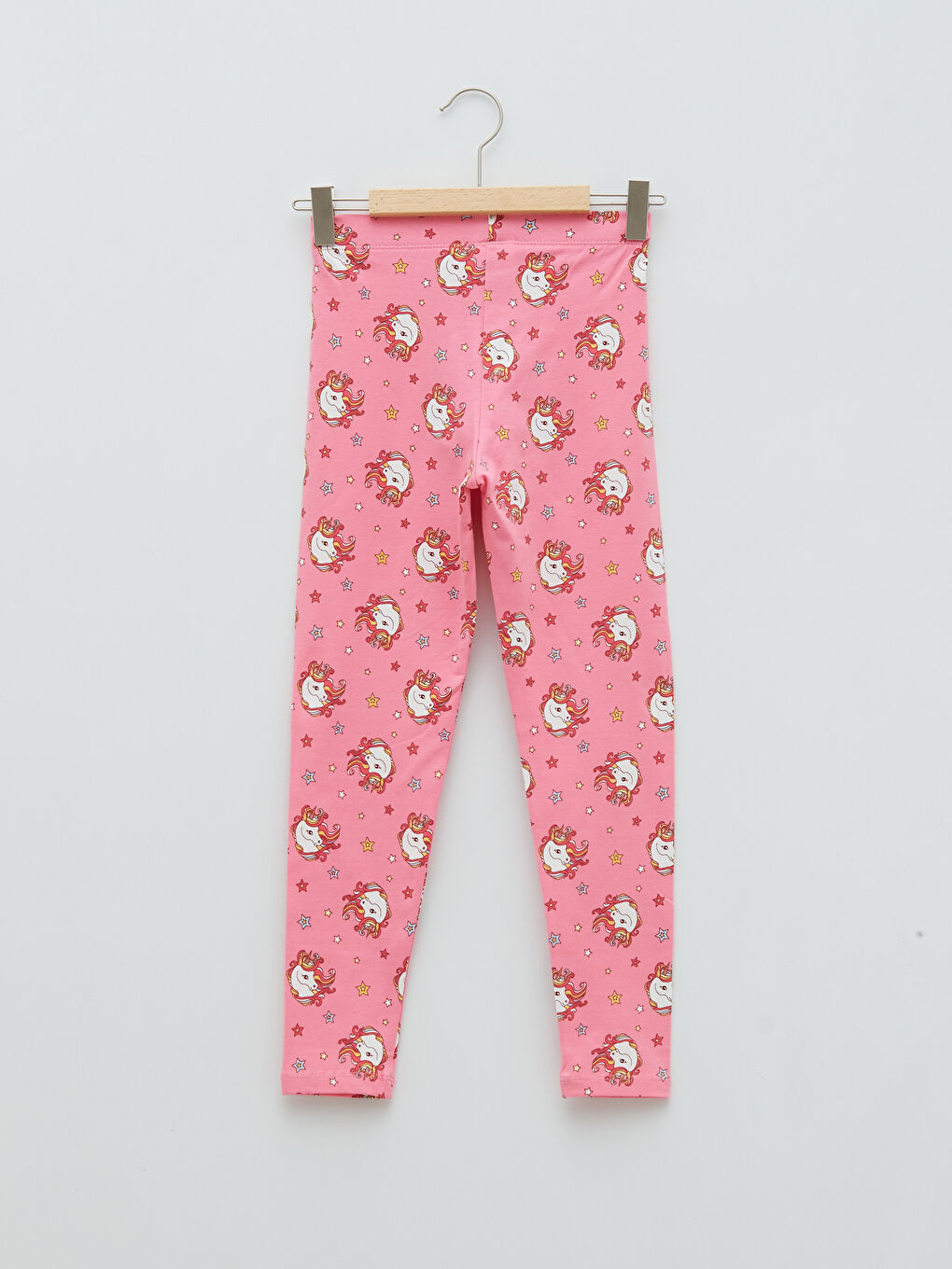 Elastic Waist Printed Cotton Girl Long Tights-1