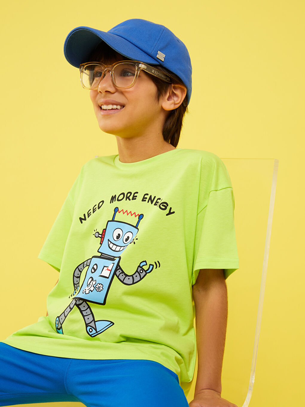 Crew Neck Printed Short Sleeve Boys' T-Shirt