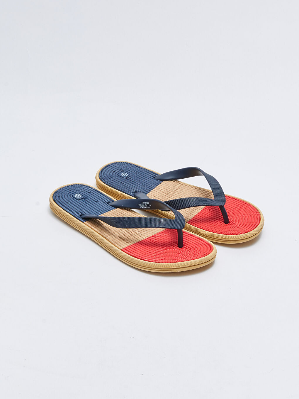LCW STEPS Color Block Flip-Flops Men's Beach Slippers -S25850Z8-CRP