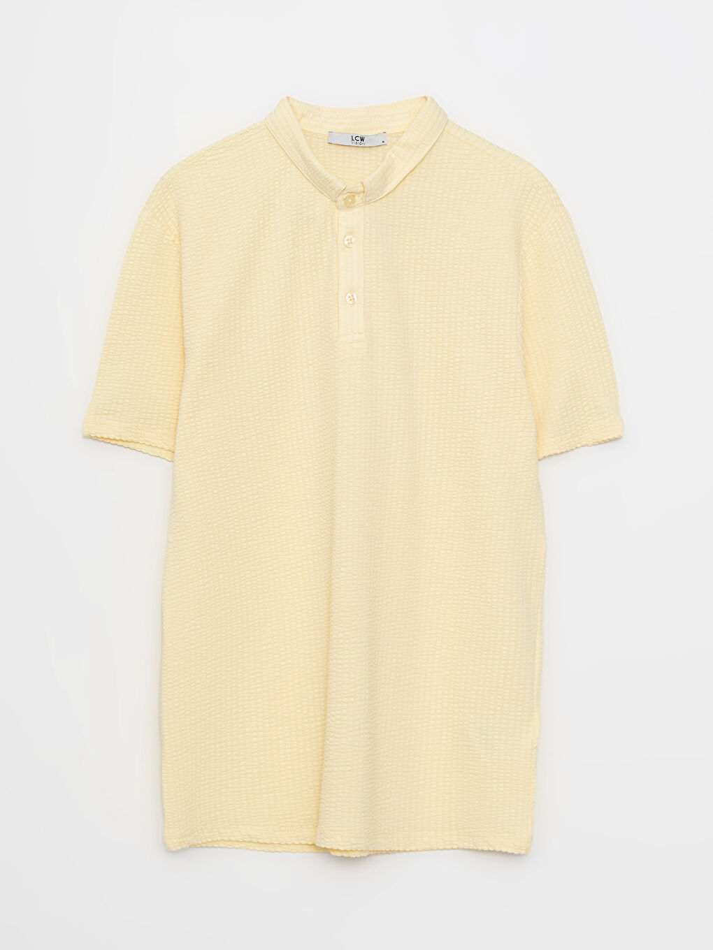 Sarı Polo Yaka Kısa Kollu Erkek Tişört-5
