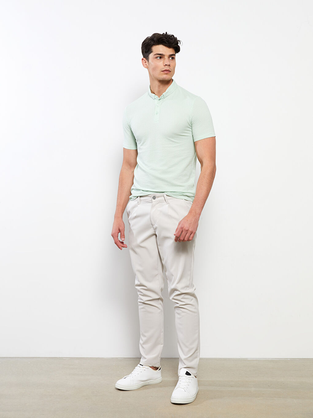 Yeşil Polo Yaka Kısa Kollu Erkek Tişört