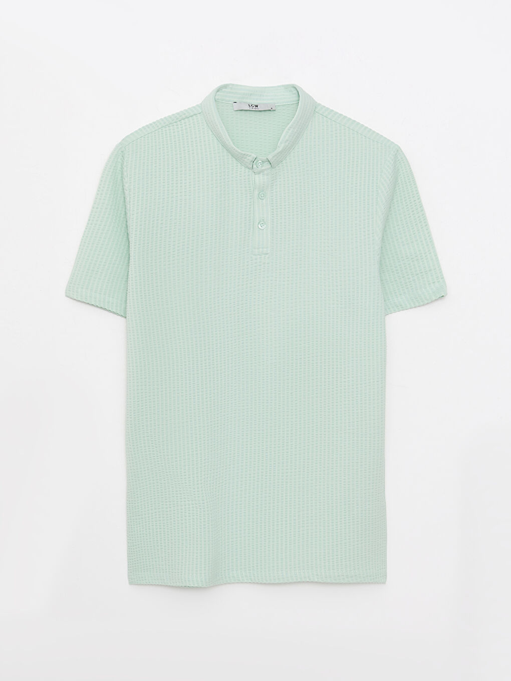 Yeşil Polo Yaka Kısa Kollu Erkek Tişört-5