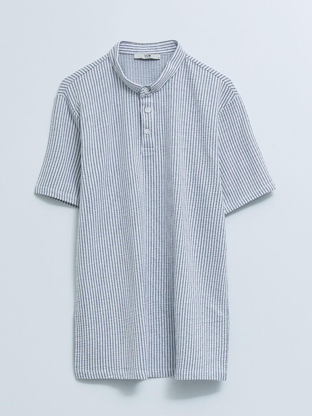 Siyah Polo Yaka Kısa Kollu Erkek Tişört-5