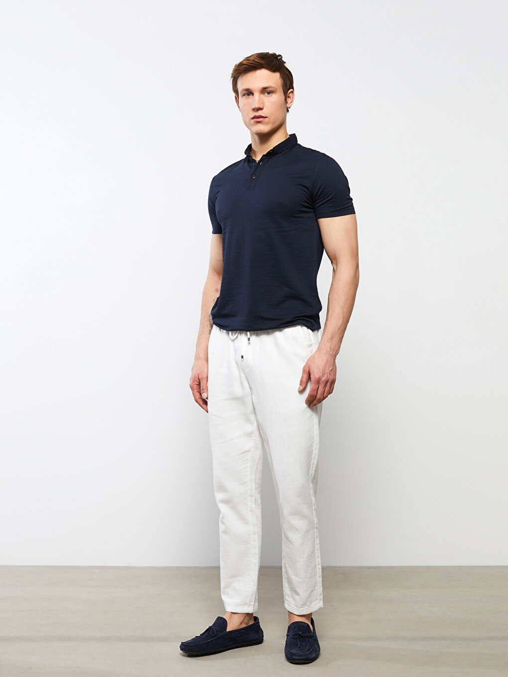 Polo Neck Short Sleeve Men's T-Shirt-1